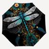 1 szt. Parasol z motywem ważki, automatycznie otwierany/zamykany, wiatroodporny, 8-żebrowy, wytrzymały czasza, trwałe żebra, modny design, akcesorium zewnętrzne, zabawny nadruk