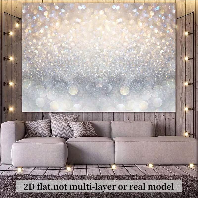 

2D Elegant Champagne Silver Bokeh Tapestry for Aesthetic Decor 47.2x31.5inch/120*80cm