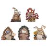 Mini Home Decorations Wooden Fairy Door Fairy Tale Gate Door Decoration Craft Ornaments Garden Courtyard Decoration