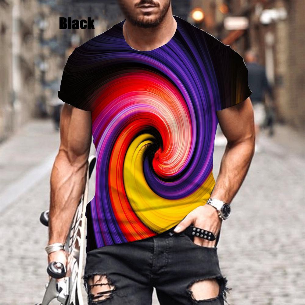 

Men s/women s Hot Sale 3D Vertigo Vortex T Shirt 3D Printing Short-sleeved Round Neck Men s Tops Clothing One Size темно-сірий колір