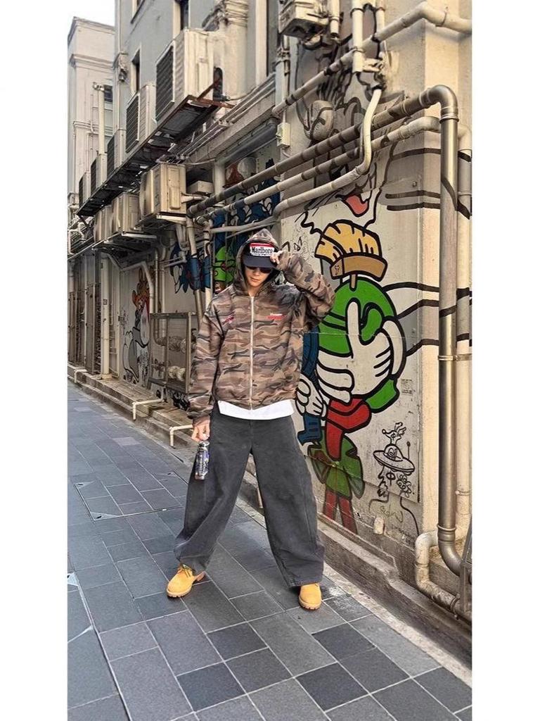Men's Retro Camouflage Embroidered Hoodie Jacket - Loose Fit, Autumn/Winter Style