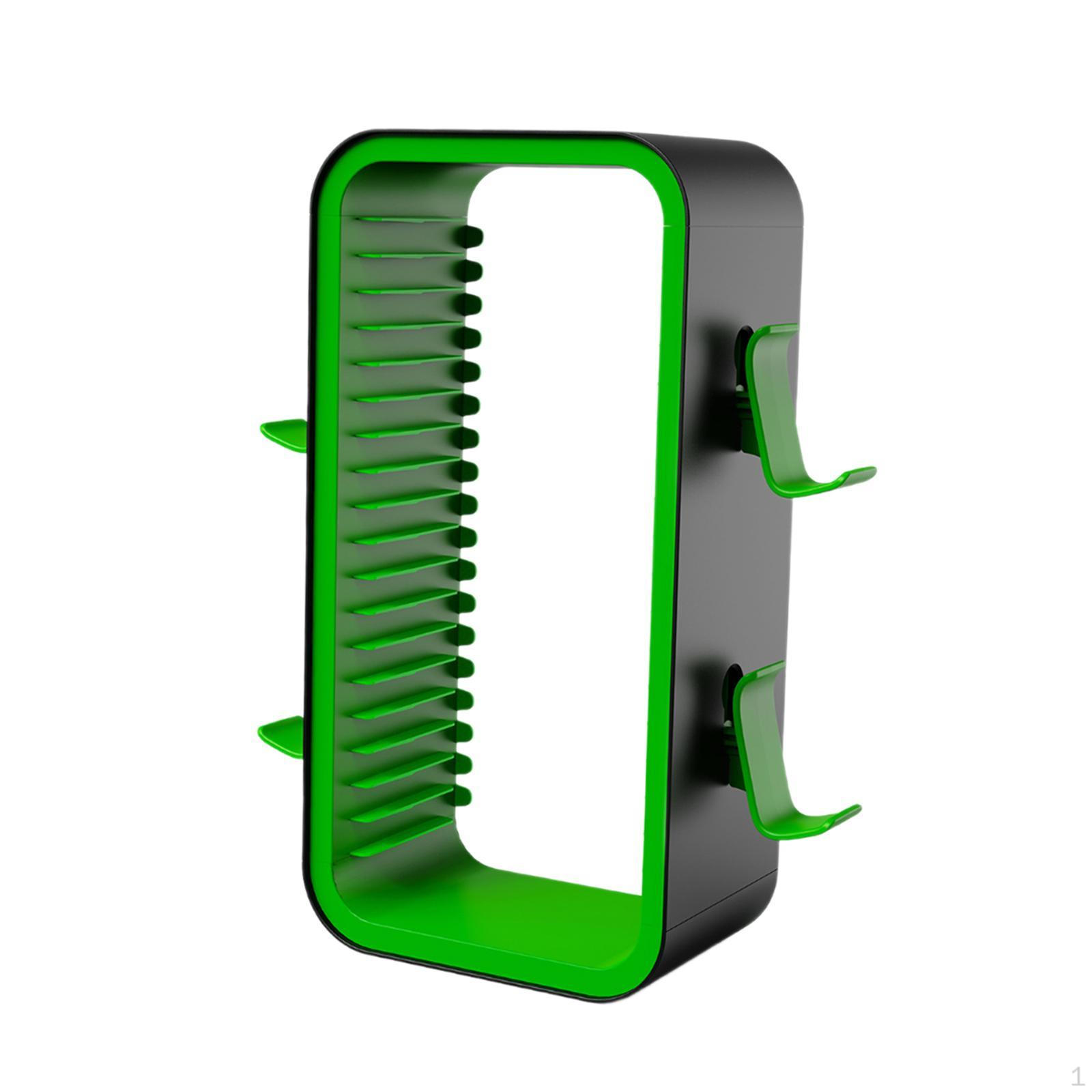 Video Game Storage Rack Games Gamer Gift Sturdy Accessories for 18 Storage,Controller Stand Black Green
