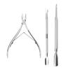 Manicure Cuticle Cutter Steel Pusher 3pcs/Set,Nail Supplies,Nail Tools,Nail Art Tools For Press On Nails