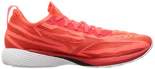 Mizuno Wave Aero 19 Running Shoes, Lightweight, Men's, Red/Red/White, Size 22.5 Cm, 2E, for Jogging, Marathons, Sports, and Training