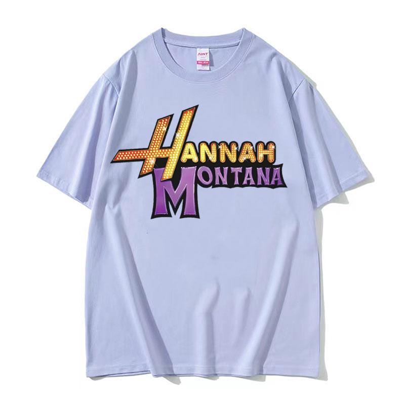 New Hannah Montana Logo T Shirt Men Women Summer Casual Short Sleeve Tee Shirt Unisex Fashion Aesthetic Trend Tshirt Streetwear