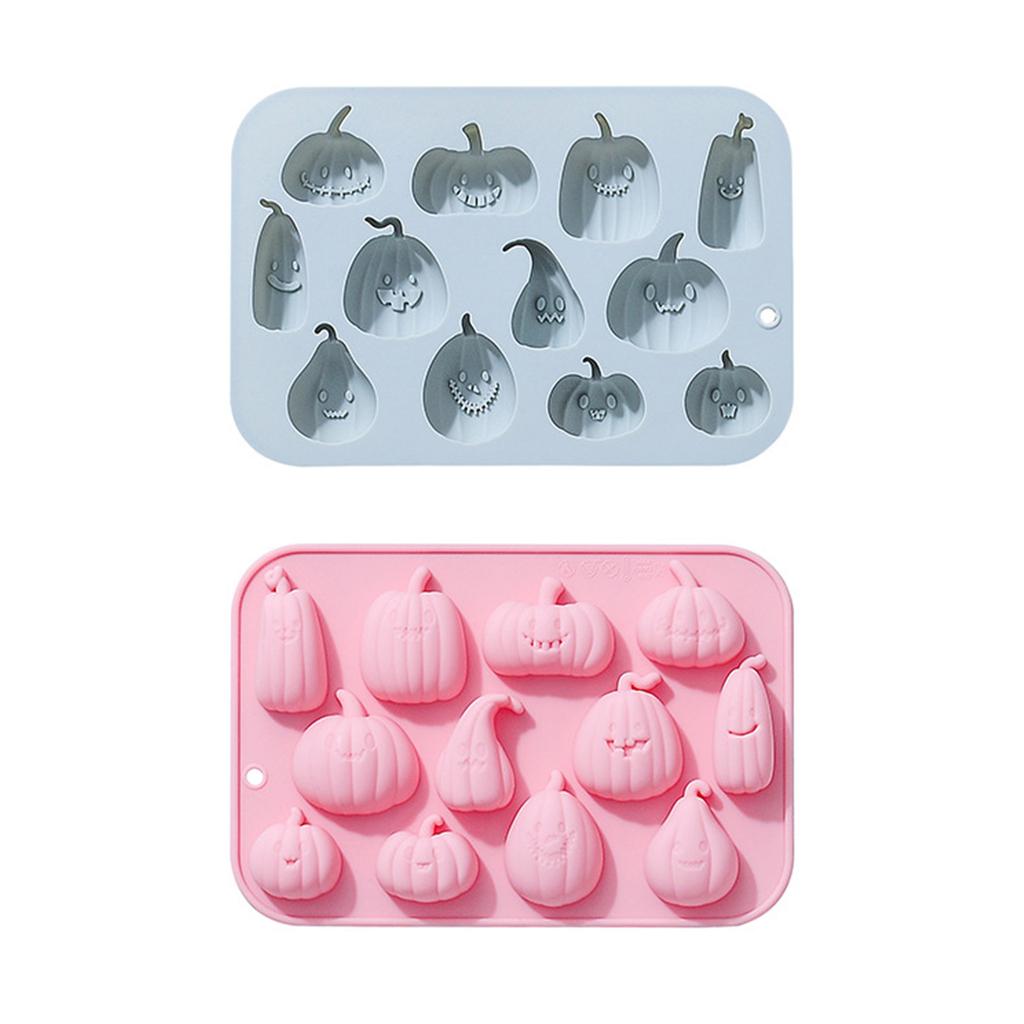 Silicone Chocolate Fondant Decorations Molds Cute Pumpkin Halloween Baking Mold Reusable Candy Trays Silicone Molds