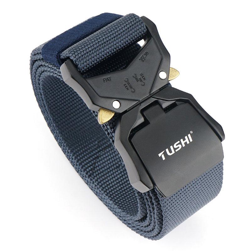 New Double Quick-release Aluminum Alloy Buckle Nylon Belt, Men's Cobra Tactical Belt