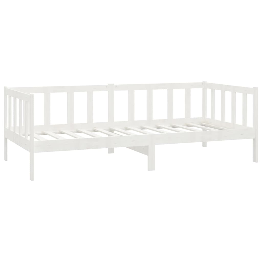 Vidaxl Daybed with Mattress, 90X200 Cm, White, Pine Wood