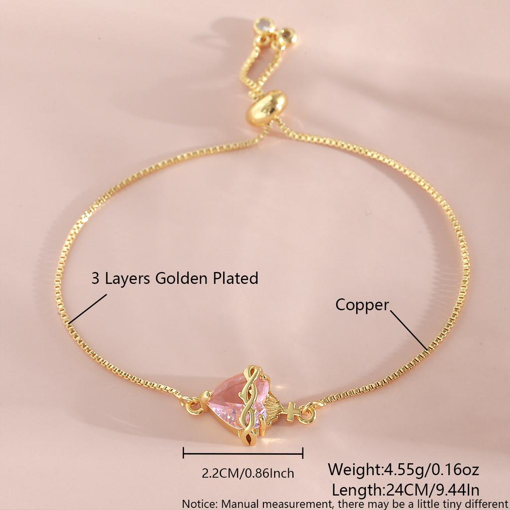 Fashion Heart-shaped Pendant Bracelet, Holy Heart Cross Bracelet, Versatile and Sweet Accessory