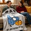 130x150cm Funny Dad Is Not Sleeping Throw Blanket, Humorous Couch Blanket for Men Husband Dad Grandpa,  Holiday Home Gift