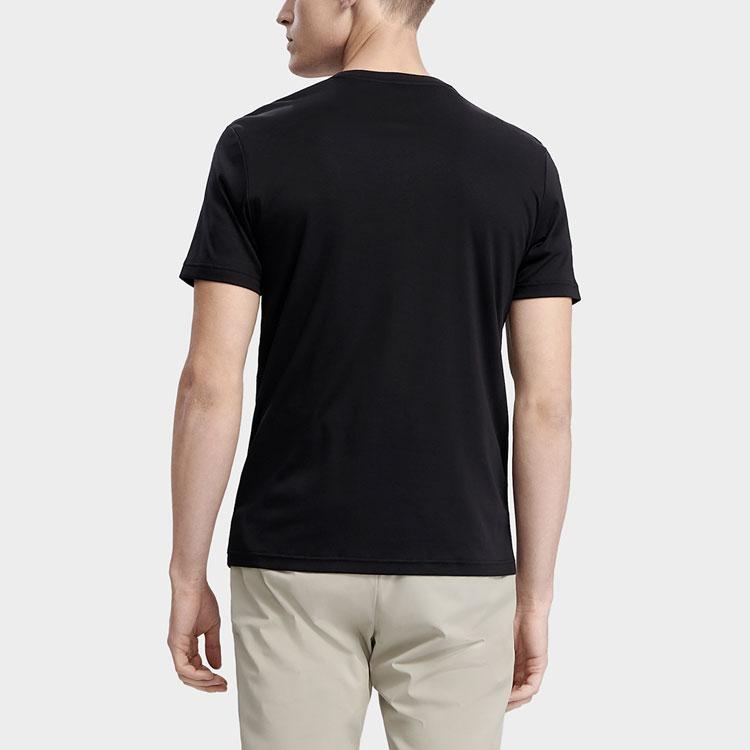 FILA Logo Print Round Neck Business Short Sleeve T-Shirt Men T-Shirts Black F11M327111F-BK