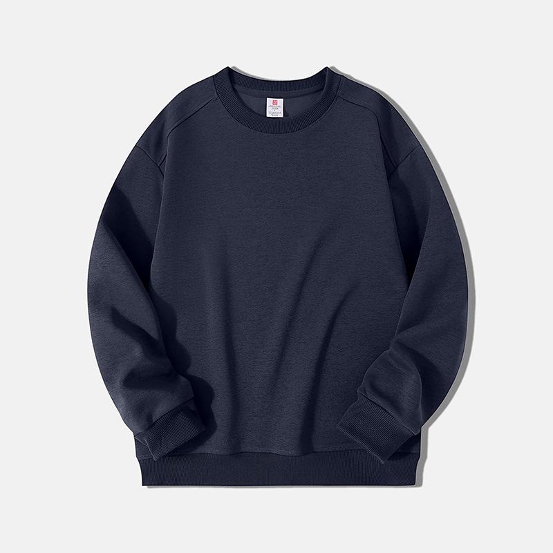 Schweres Baumwoll-Sweatshirt mit Rundhalsausschnitt, 300g - Herbst/Winter, Unifarben, Vielseitig, Lockere Passform, Bequem, Langarm.