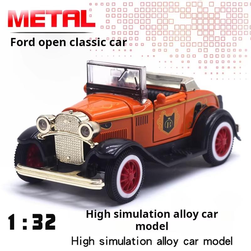 1:32 Klassisches Ford Oldtimer-Modellauto aus Metall, Cabriolet, Geschenk für Kinder