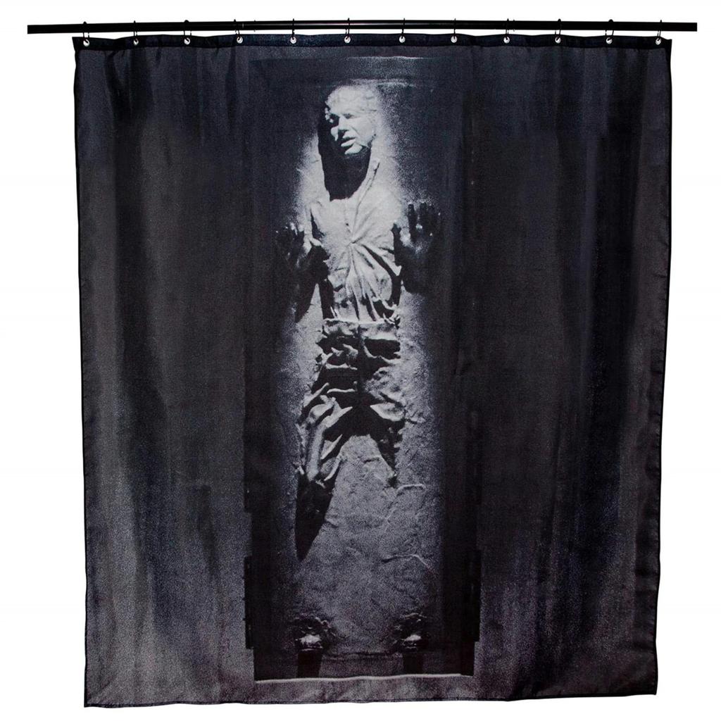 Factory Han Solo in Carbonite Stoff Duschvorhang Weiches Polyester Grau Badezimmer Vorhang Set Zubehör für Home Decor mit Haken