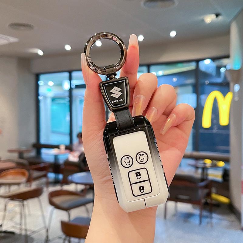 Metal Leather Keychain Shell for Suzuki Hustler, XL7, Solio, Mini Cars
