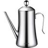LFGB Certification Pure 304 Stainless Steel Kitchen Oil Kettle Ultra Thick Oiler Bionic Design Eagle Beak Spout 1300ml Oil Can