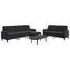 3 Piece Sofa Set with Cushions Black Velvet