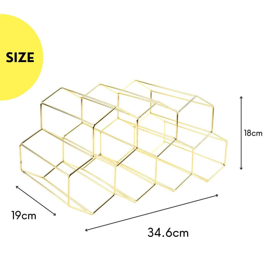 NYANDELMO ND-0149-R19-BK Small Black Wine Rack/Cellar with Display and Wine Bottle Holder for 7 Bottles