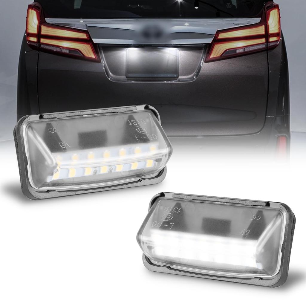 POPMOTORZ LED License Lamp for Toyota 50 Series Prius Alphard Vellfire 30 Series Specially Designed License Plate Light High Brightness Easy