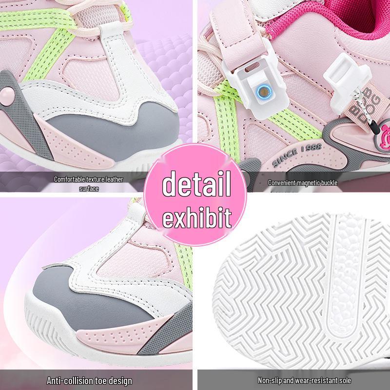 Babudou Wasserdichte Leder-Sportschuhe für Mädchen - Leichte Frühjahrs-/Herbst-Freizeitsneaker für kleine Prinzessinnen