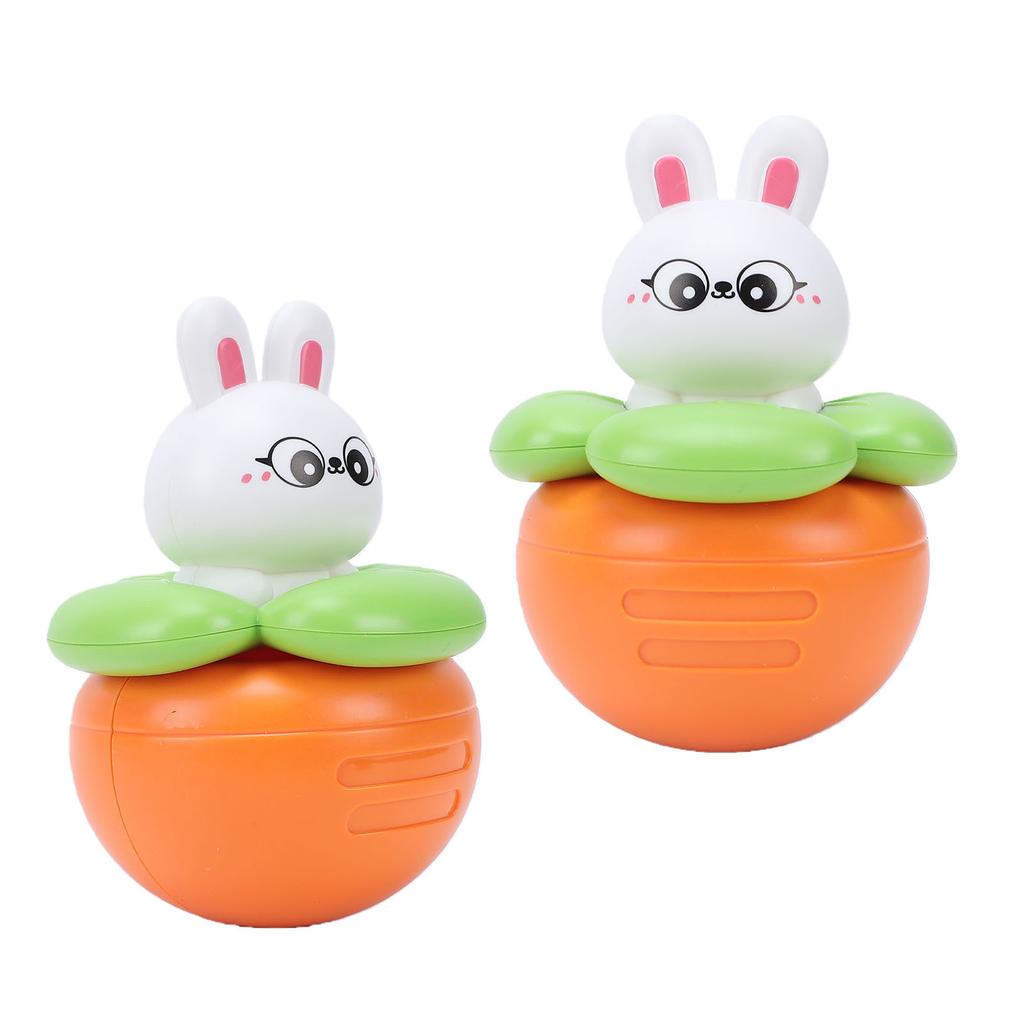 Baby Wobble Toy Multifunctional Bell Sensory Developmental Early Education Infant Roly Poly Wobbler Toy Rabbit Carrot