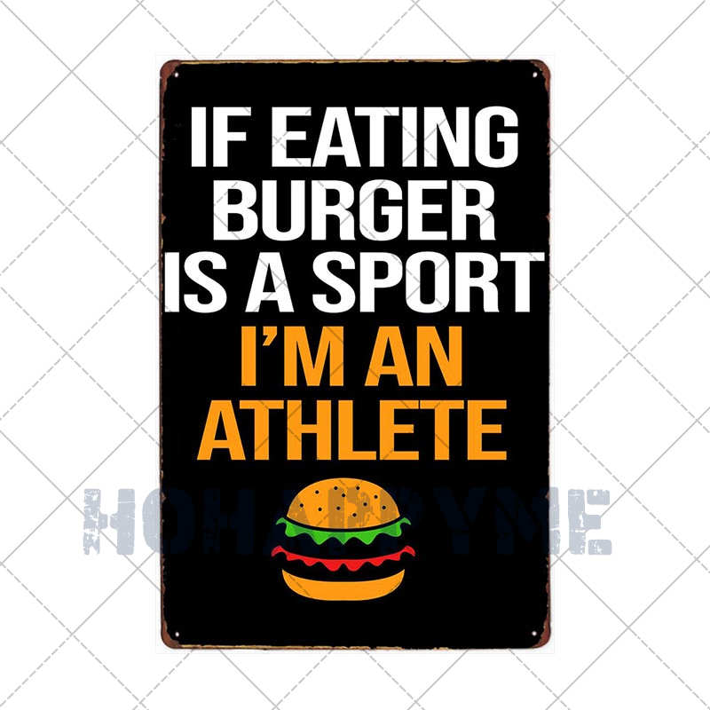 Hamburgers Metal Sign Plaque HamToast Hog Dag Food Cafe Bar Pub Restaurante Kitchen Decoration Art Craft Poster Tin Plate20x30cm