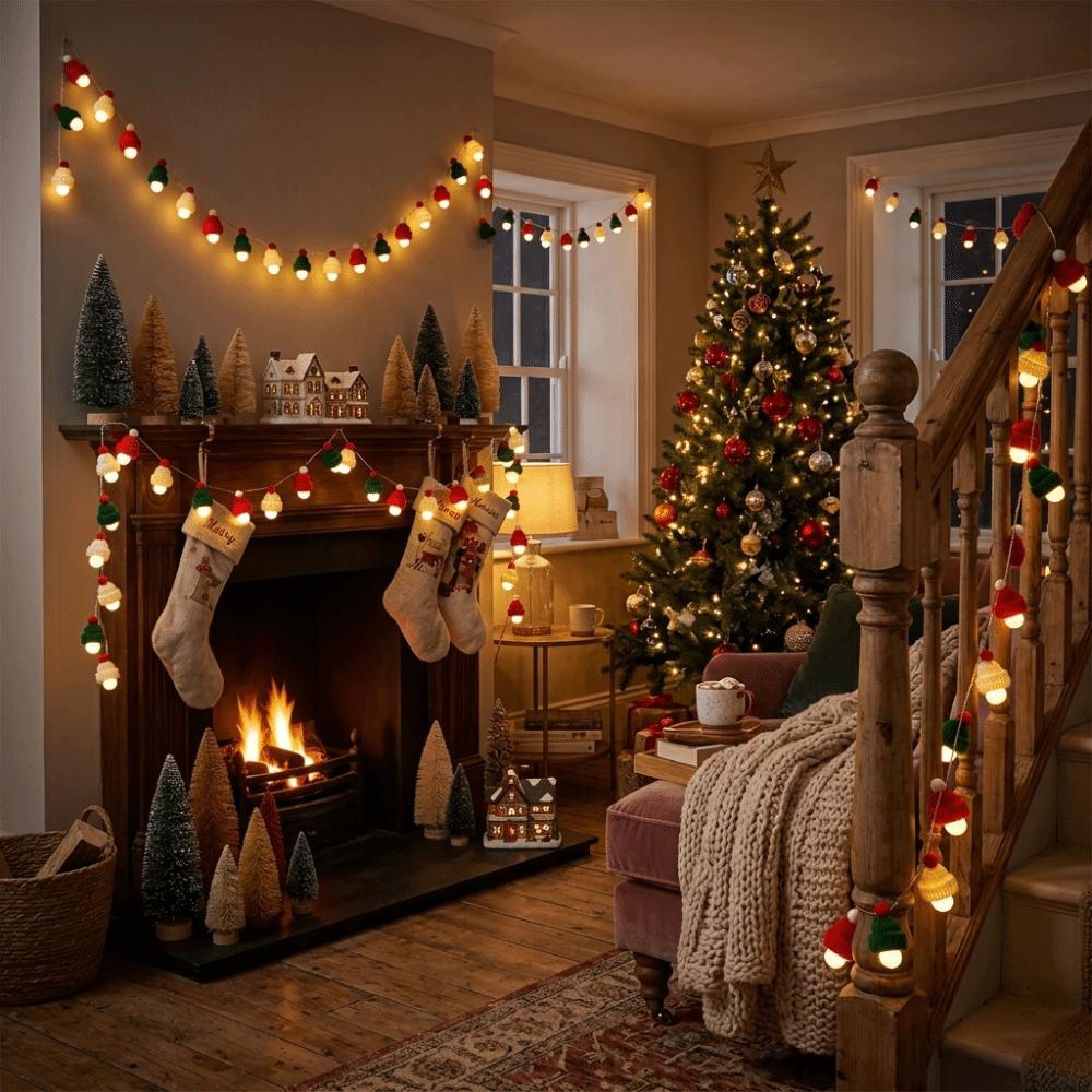 Festive Ambient String Lights Soft Glow Disco Mirror Ball String Lights Christmas Tree