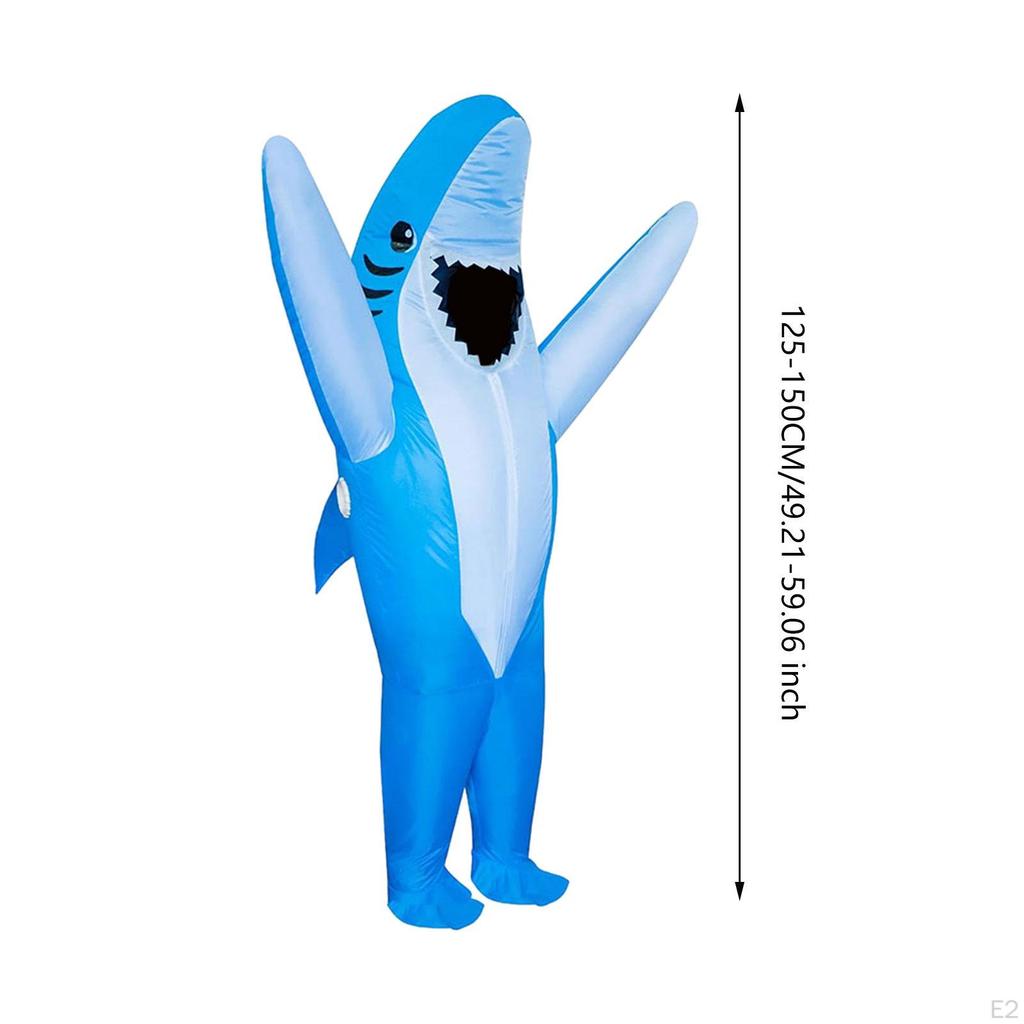 Inflatable Shark Costume Cute Animal for Party Stage Show Blue