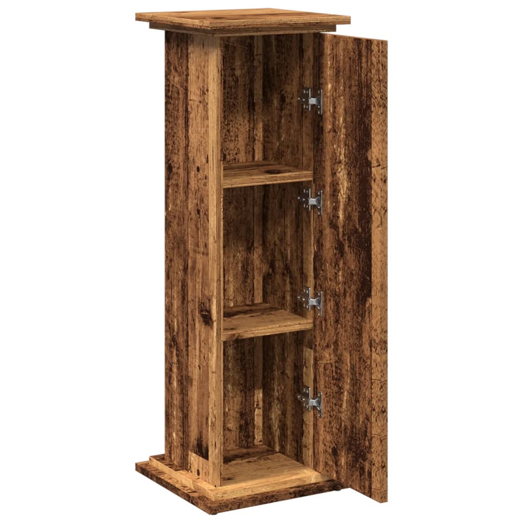 Vidaxl Pedestal With Storage, Old Wood, 31X30X90 Cm