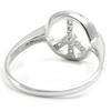 Silver Ring 'Peace' Silvery White (rhodium) - 11 Mm