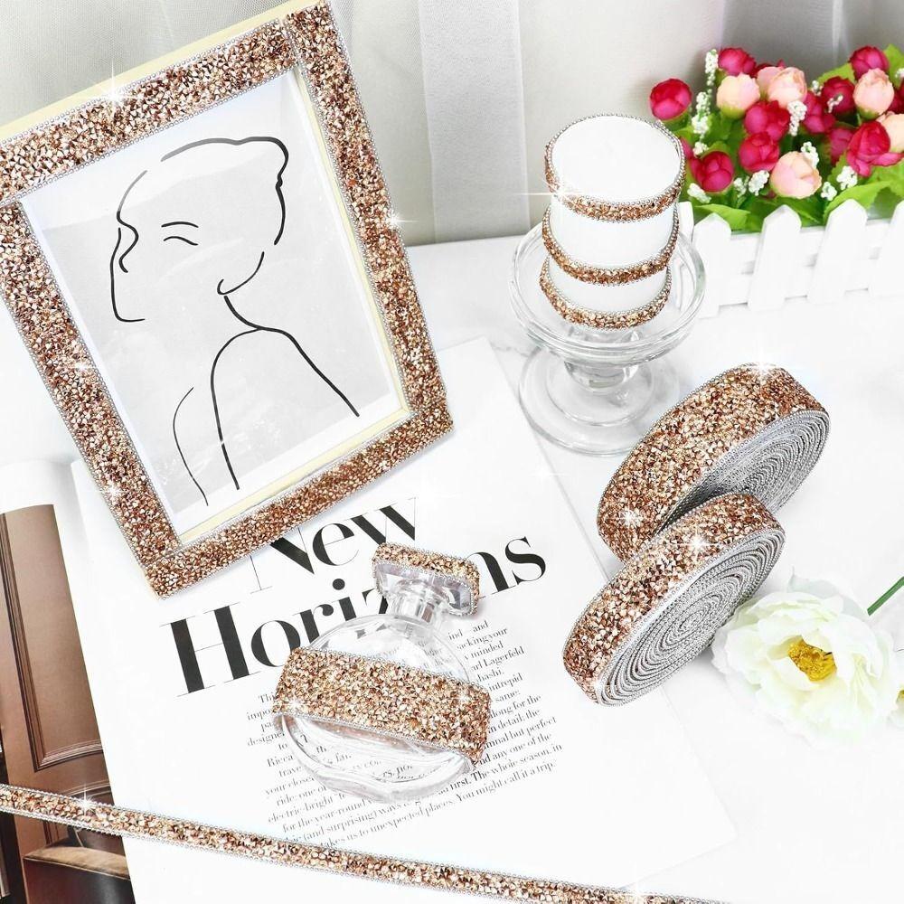Bling Crystal Rhinestone Ribbon DIY Sticker Diamond Ribbon Wedding Decoration Accessories