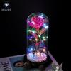 Rose Flower Preserved in Glass Dome with Night Light - Mother's Day or Birthday Gift Ornament