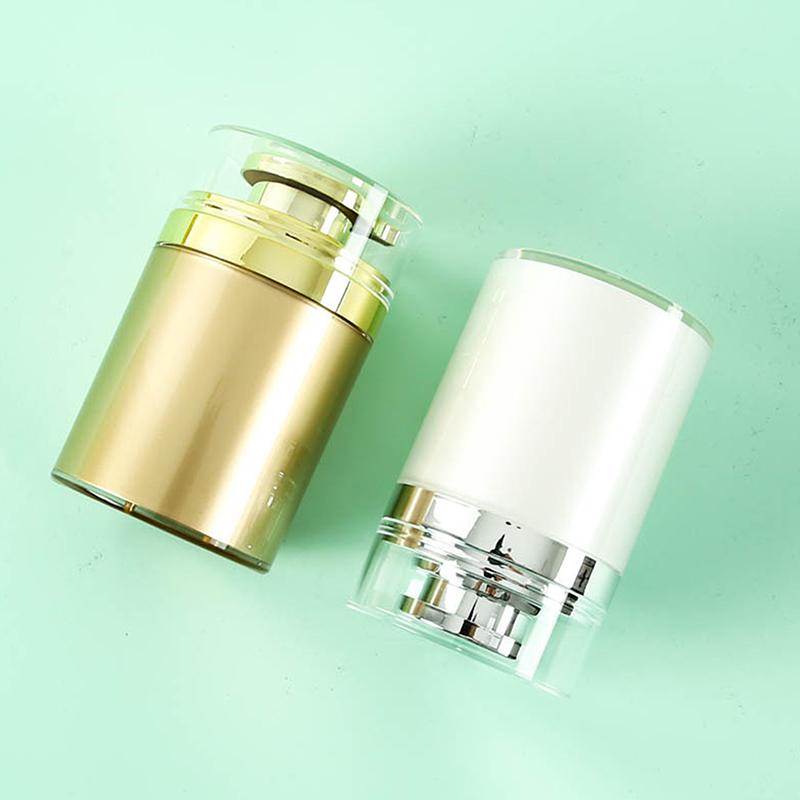 30/50ML Gold Silver Airless Pump Bottles Empty With Silicone Spatula Set For Creams Gels Lotion Toiletry A1