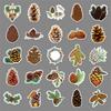 50 Pine Cones Doodle Stickers Personalized Cartoon Autumn Fresh Decoration Mobile Suitcase Water Cup Stickers