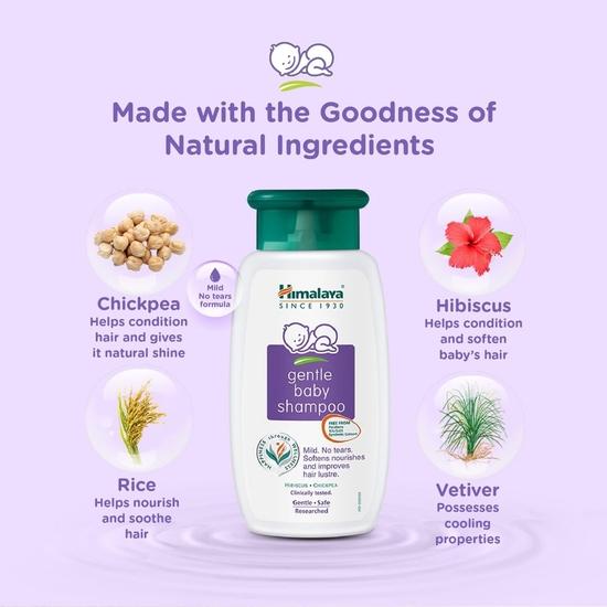 Himalaya Gentle Baby Shampoo| Tear-free formula|with hibiscus, chickpea, and vetiver|Cleanses, softens, and nourishes hair|No Parabens|No SLS|400ml