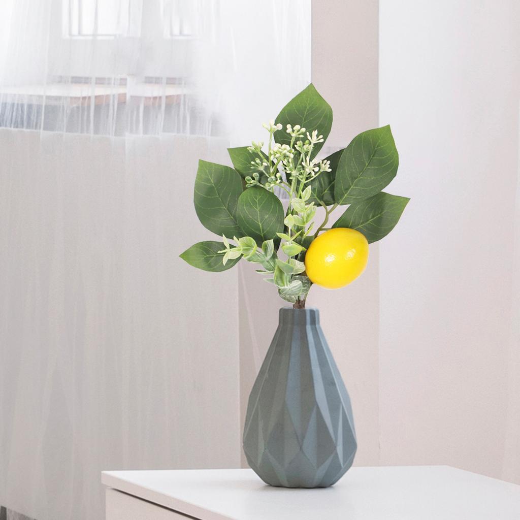 Umělá citronová větvička, všestranná, zářivě žlutá, stonek citronové větvičky pro svatební, večírek, domácí dekorace