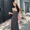 Sexy vacation style with chest pad suspender skirt dress women's summer super fairy design sense slim backless dress