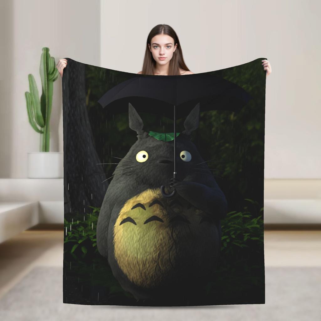 Japanese Blanket T-Totoros Travel Flannel Throw Blanket For Couch Bed Soft Custom DIY Quality Bedspread Gift Idea