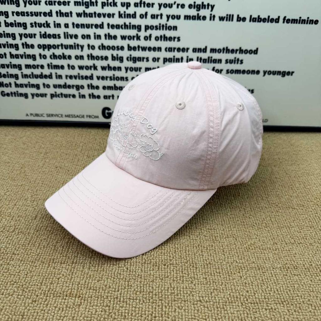 Thin quick-drying baseball cap male cute puppy embroidered sunscreen soft top hat female outdoor commuter sunshade cap