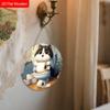Wooden Hanging Decorative Sign, Toilet Decoration, 2D Flat Pendant, the Pattern Is a Cat Sitting On the Toilet, a Housewarming Gift for a Friend