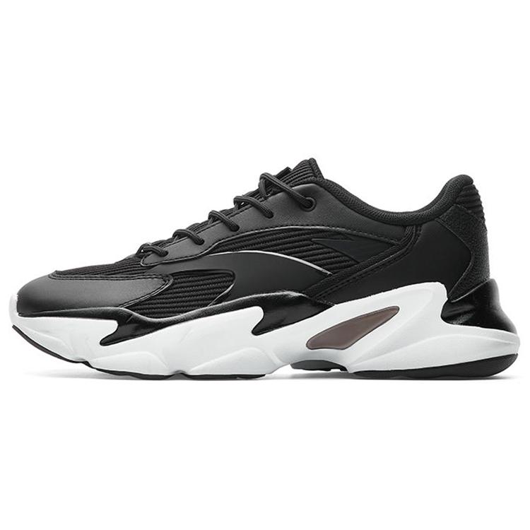 New Anta Cushioning Wear Resistant Low Top Chunky Sneakers Women's Black White 12818852-2