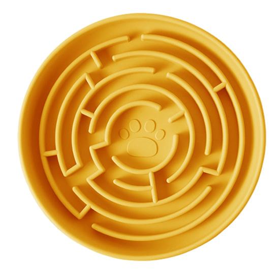 Slow Feeder Dog Bowl Slow Feeder Silicone Maze Bowl жёлтый