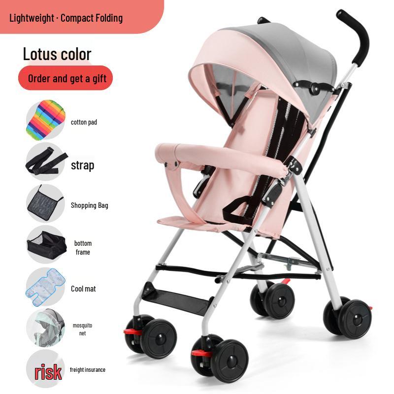 Lightweight Folding Baby and Toddler Umbrella Stroller with Recline Feature
