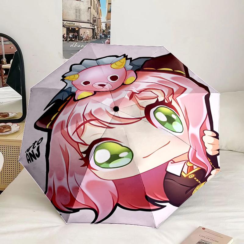 Cute anime spy Famliy Umbrella 8-Frame for Travel, camping, Casual Lightweight Portable Umbrella, Essential for every family Holidays Gift