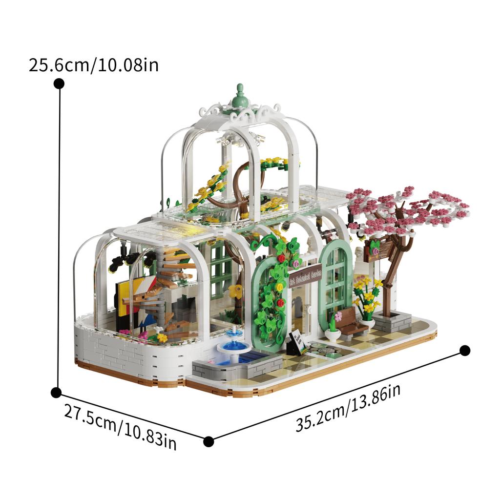 Blocos de Construção Jardim Botânico Não Tóxicos 1482 Peças Modelo Casa das Flores Cena de Rua Transparente Ornamento de Mesa Brinquedos Infantis Presentes de Feriado