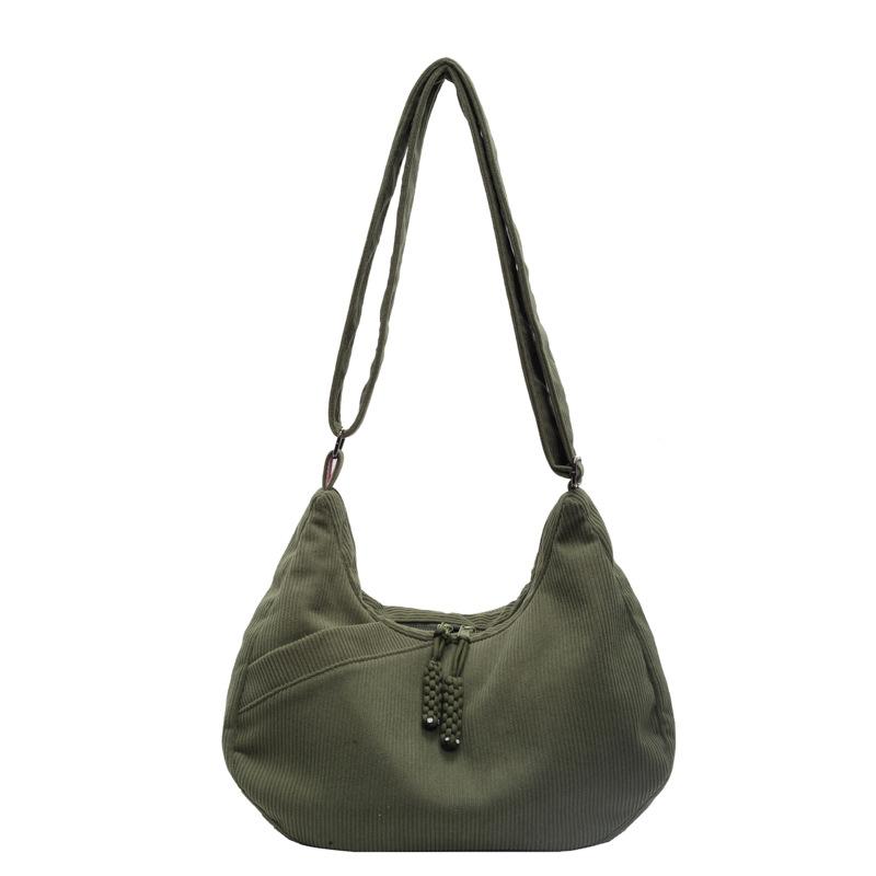 Shoulder bag casual fashion simple Korean version large capacity simple casual canvas bag casual portable solid color bag women's bag