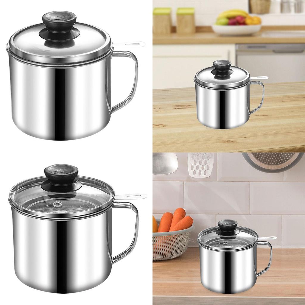 Bacon Grease Container Multiuse Convenient Leakproof Oil Storage Can Oil Strainer Deep Fryer for Kitchen Restaurant Household