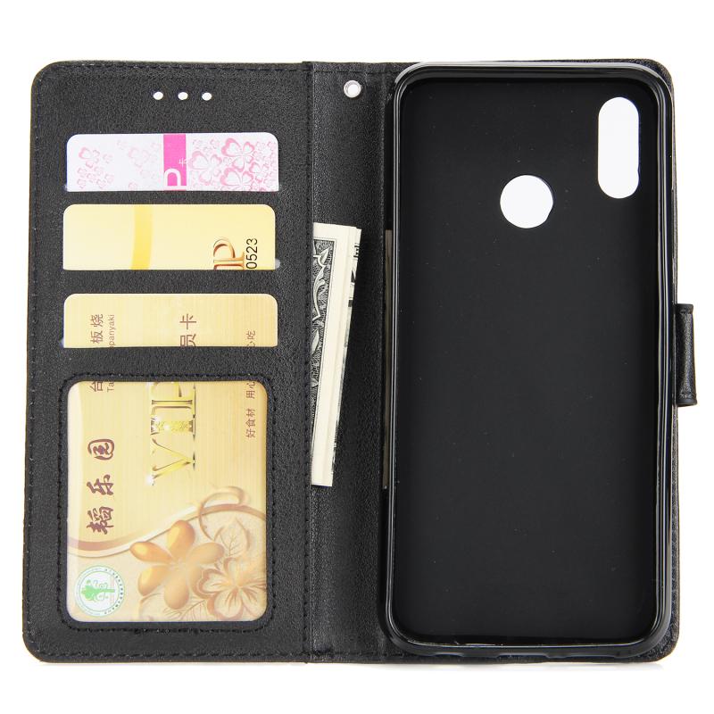 For HUAWEI Nova 3i/Y5 2019 PU Leather Protective Phone Case with 3 Cards Slots Bracket