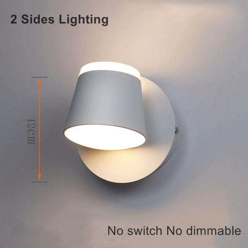 Lampă de Perete LED de Interior Nordic cu Comutator Rotativă la 350 de Grade cu Un Singur Cap Lampă de Lectură Noptieră Aplica de Perete pentru Dormitor Hotel