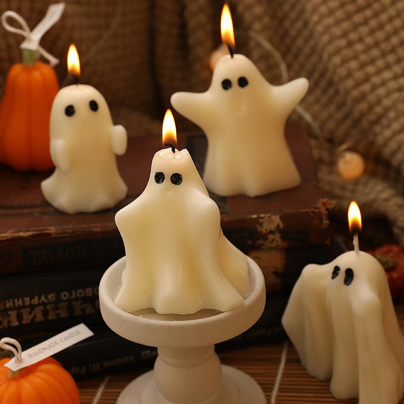 Halloween Skrekk Ghost Candle Silikonformer DIY Håndlaget såpe Gips Aroma Candle Making Mold Hjemmedekorasjon